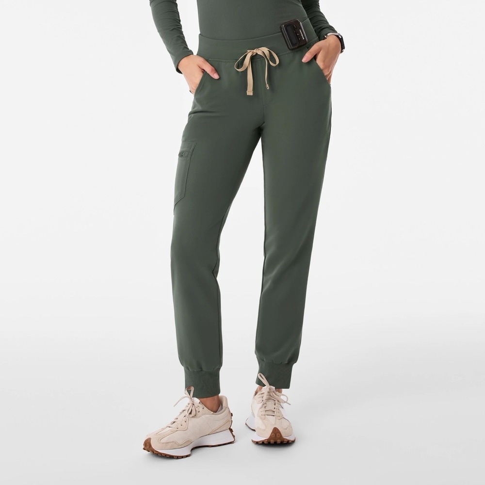 FIGS Zamora Jogger Scrub Pants Moss Green Small FIONx 6 Pocket
